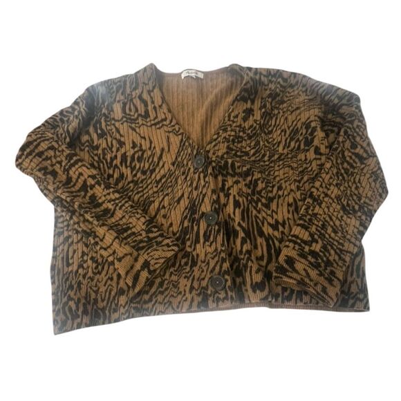 J.Crew Women’s Alpaca Blend Animal Print Button-Down Cardigan Sweater Size S - Picture 11 of 12